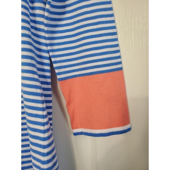 STS Sail to Sable Striped 3/4 Sleeve Resortwear Mini Sweater Dress, Size Small - Picture 10 of 11